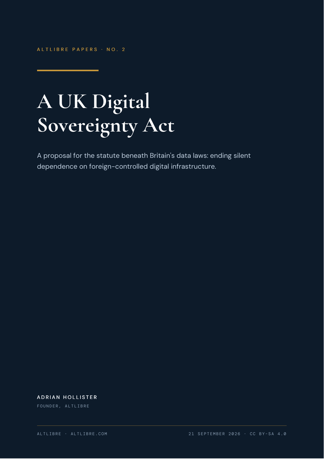 Cover of A UK Digital Sovereignty Act